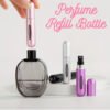 Compact 5ml portable perfume refill bottle travel atomiser spray in metallic finish