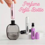 Compact 5ml portable perfume refill bottle travel atomiser spray in metallic finish