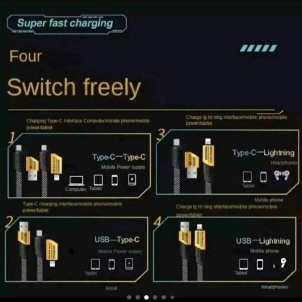 4 in 1 multi usb charging cable
