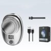 Compact travel electric shaver with rotary 3-blade head and Type-C charging
