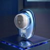 Compact travel electric shaver with rotary 3-blade head and Type-C charging